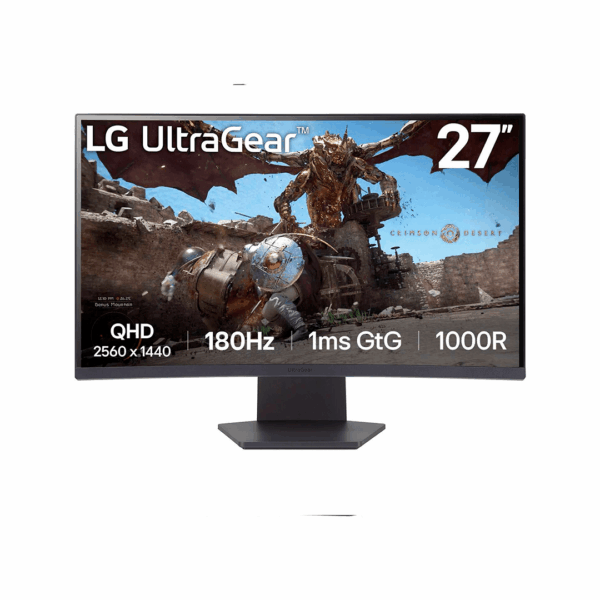Monitor Gamer Curvo LG Ultragear 27GS60QC-B, 27" QHD, Panel VA, 180hz, 1ms, FreeSync, HDR 10
