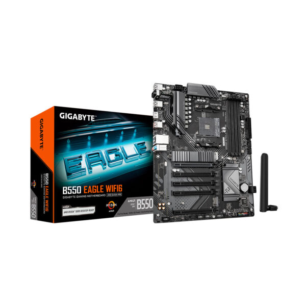 B550 EAGLE WIFI6 - Placa madre Gigabyte, AM4, ATX, 4 DIMM DDR4, PCI 4.0, 2 x M.2, WIFI 6, Bluetooth 5.3, Q-Flash Plus