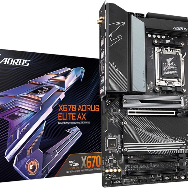 Placa Madre Gigabyte Aorus X670 Elite AX, AMD AM5, 4xDDR5 DIMM, HDMI, Wi-Fi 6E, 2xM.2, 4xSATA, ATX