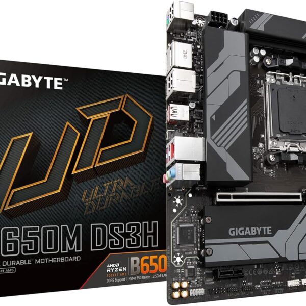 Placa Madre Gigabyte B650M DS3H, AM5, Micro-ATX, DDR5, M.2, PCI-e 4.0
